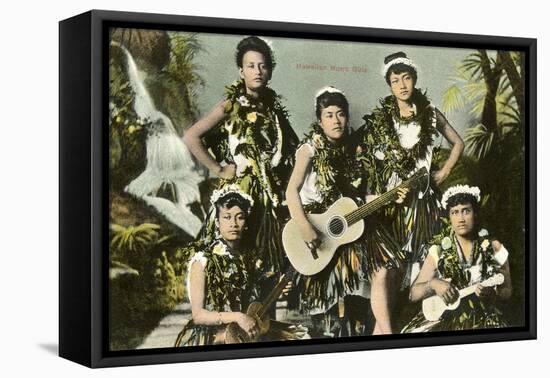 Hawaiian Music Girls-null-Framed Stretched Canvas