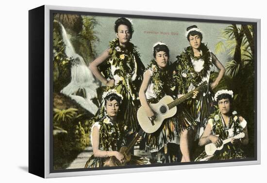 Hawaiian Music Girls-null-Framed Stretched Canvas