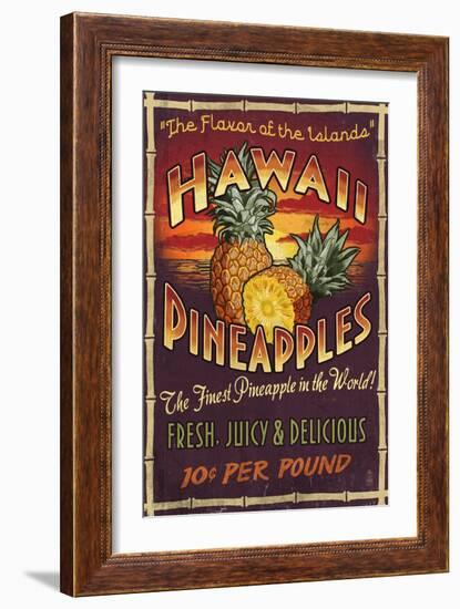 Hawaiian Pineapple-Lantern Press-Framed Art Print