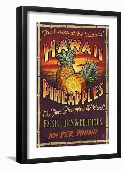 Hawaiian Pineapple-Lantern Press-Framed Art Print