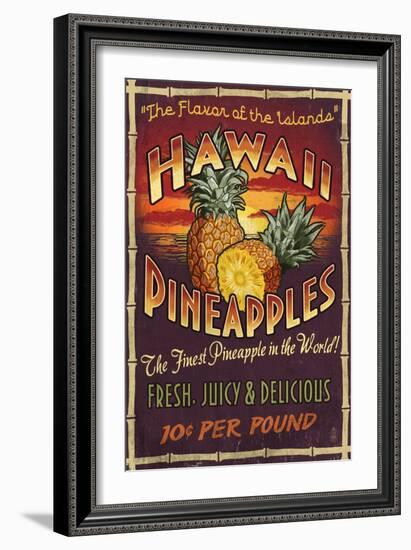 Hawaiian Pineapple-Lantern Press-Framed Art Print