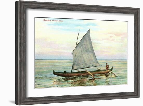 Hawaiian Sailing Canoe-null-Framed Art Print