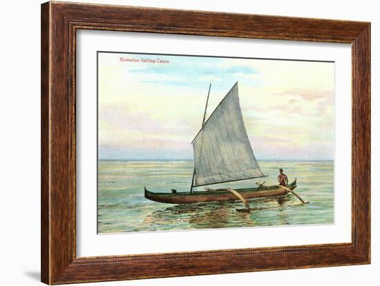 Hawaiian Sailing Canoe-null-Framed Art Print