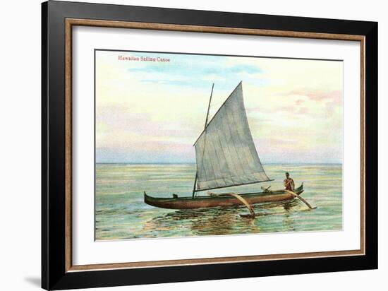 Hawaiian Sailing Canoe-null-Framed Art Print