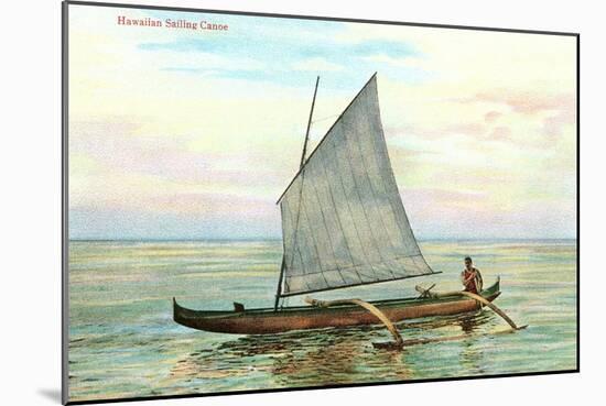 Hawaiian Sailing Canoe-null-Mounted Art Print