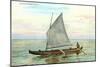 Hawaiian Sailing Canoe-null-Mounted Art Print