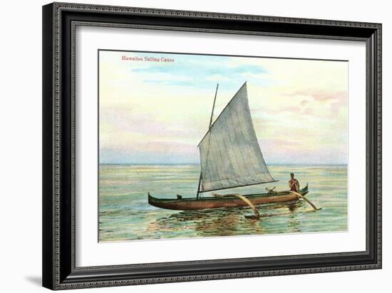 Hawaiian Sailing Canoe-null-Framed Art Print