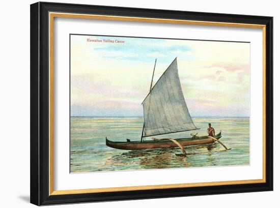 Hawaiian Sailing Canoe-null-Framed Art Print