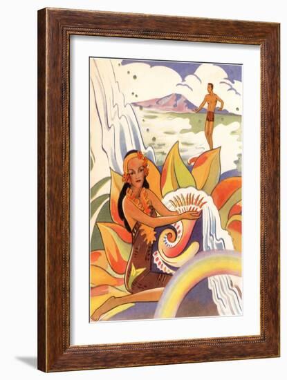 Hawaiian Scene, Graphics-null-Framed Art Print