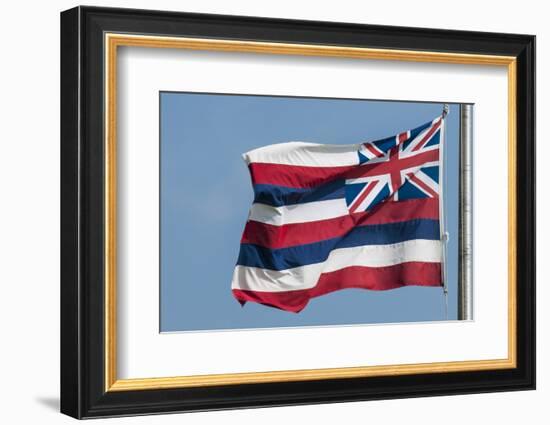 Hawaiian State Flag, Oahu, Hawaii-Michael DeFreitas-Framed Photographic Print