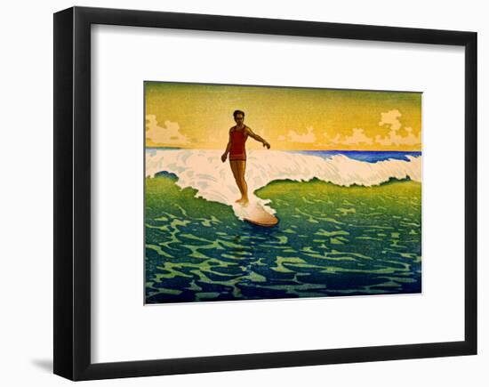 Hawaiian Surf Sunset-null-Framed Giclee Print