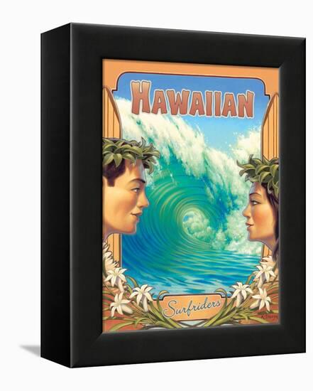 Hawaiian Surfers-Kerne Erickson-Framed Stretched Canvas