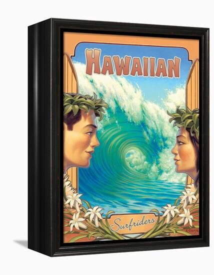 Hawaiian Surfers-Kerne Erickson-Framed Stretched Canvas