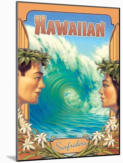 Hawaiian Surfers-Kerne Erickson-Mounted Art Print