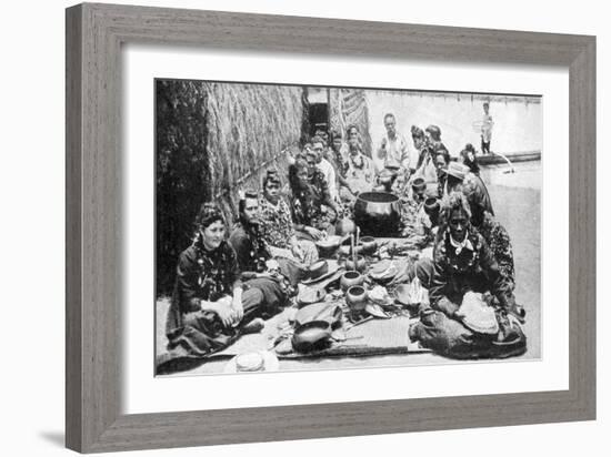 Hawaiians at a Banquet, Hawaii, 1922-RM Clutterbuck-Framed Giclee Print