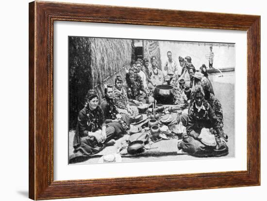 Hawaiians at a Banquet, Hawaii, 1922-RM Clutterbuck-Framed Giclee Print