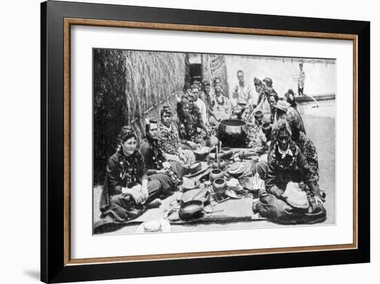 Hawaiians at a Banquet, Hawaii, 1922-RM Clutterbuck-Framed Giclee Print