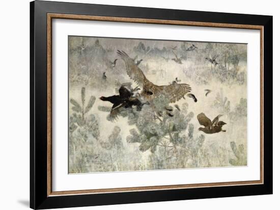 Hawk and Black Game, 1884-Bruno Andreas Liljefors-Framed Giclee Print