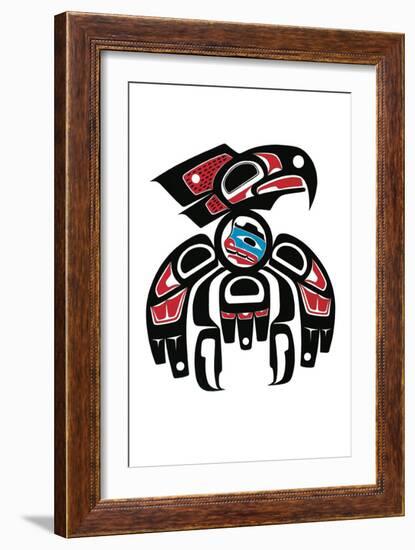 Hawk with Human Inside-Joe Mandur Jr^-Framed Art Print