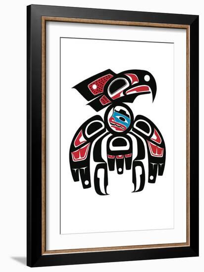 Hawk with Human Inside-Joe Mandur Jr^-Framed Art Print