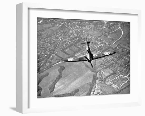 Hawker Hurricane in Flight, Battle of Britain, World War II, 1940-null-Framed Giclee Print