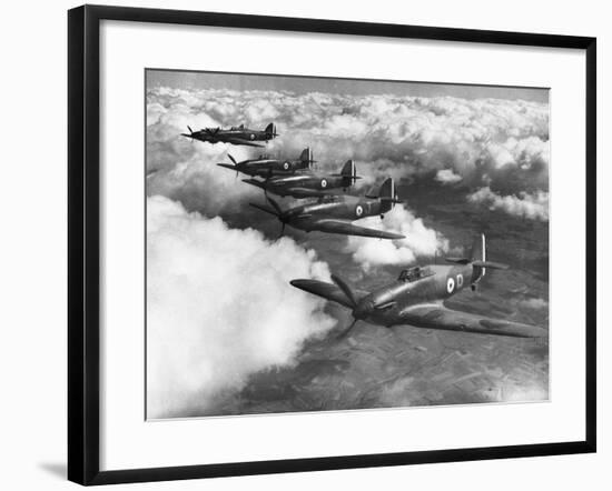 Hawker Hurricanes in Flight-null-Framed Photographic Print
