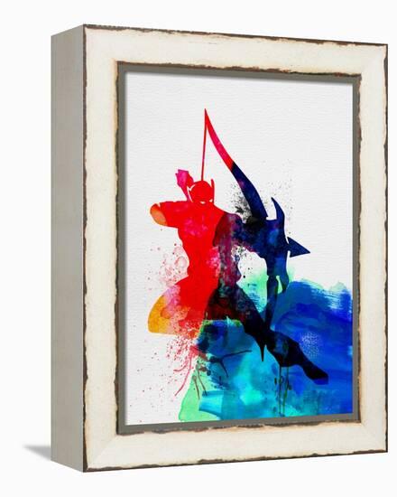 Hawkeye Watercolor-Jack Hunter-Framed Stretched Canvas