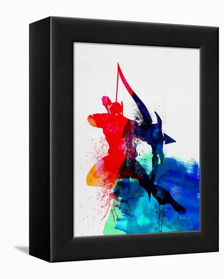 Hawkeye Watercolor-Jack Hunter-Framed Stretched Canvas