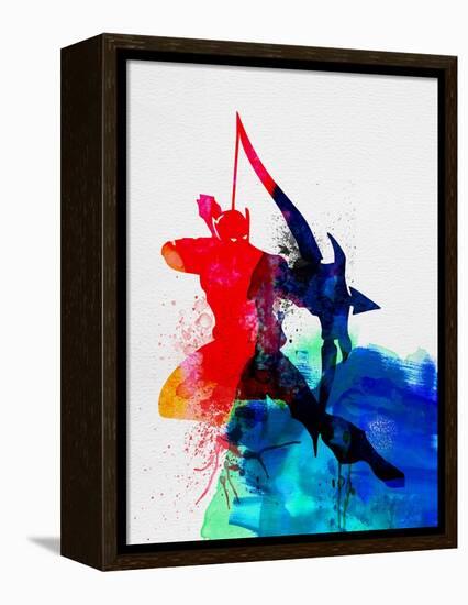 Hawkeye Watercolor-Jack Hunter-Framed Stretched Canvas