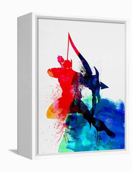 Hawkeye Watercolor-Jack Hunter-Framed Stretched Canvas