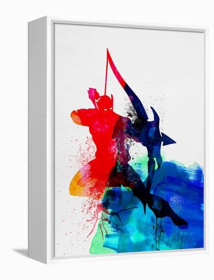Hawkeye Watercolor-Jack Hunter-Framed Stretched Canvas