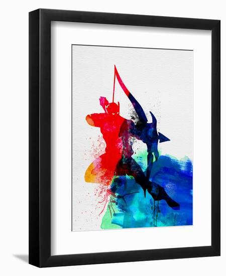 Hawkeye Watercolor-Jack Hunter-Framed Premium Giclee Print