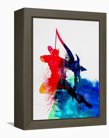 Hawkeye Watercolor-Jack Hunter-Framed Stretched Canvas