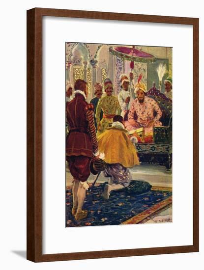 'Hawkins Presenting King James's Letter to the Great Mogul', 1608 (c1912)-Unknown-Framed Giclee Print