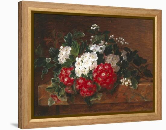 Hawthorn on a Marble Ledge-Johan Laurentz Jensen-Framed Premier Image Canvas