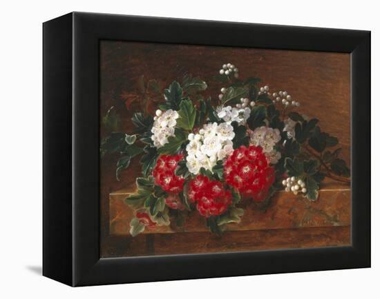 Hawthorn on a Marble Ledge-Johan Laurentz Jensen-Framed Premier Image Canvas