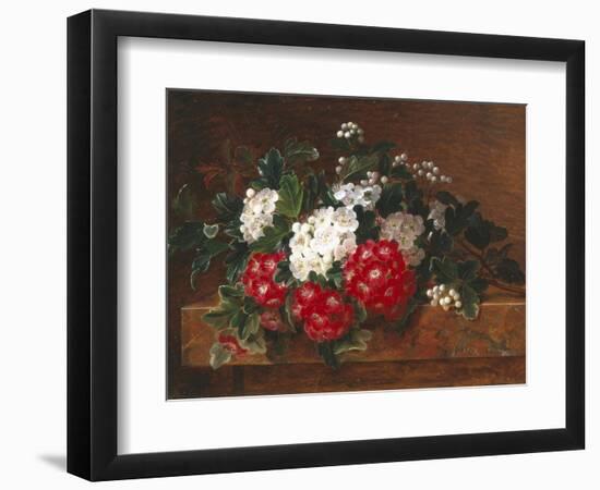 Hawthorn on a Marble Ledge-Johan Laurentz Jensen-Framed Giclee Print