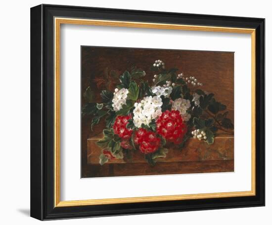 Hawthorn on a Marble Ledge-Johan Laurentz Jensen-Framed Giclee Print