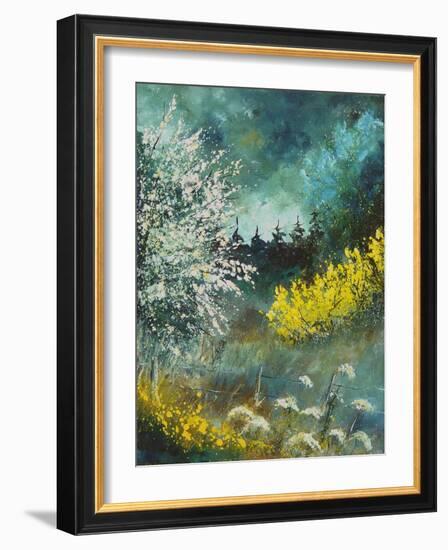 Hawthorne and brooms-Pol Ledent-Framed Art Print