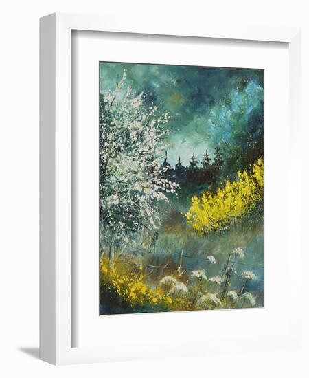 Hawthorne and brooms-Pol Ledent-Framed Art Print