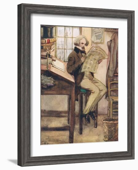 Hawthorne in the Custom House-Hugh Thomson-Framed Giclee Print