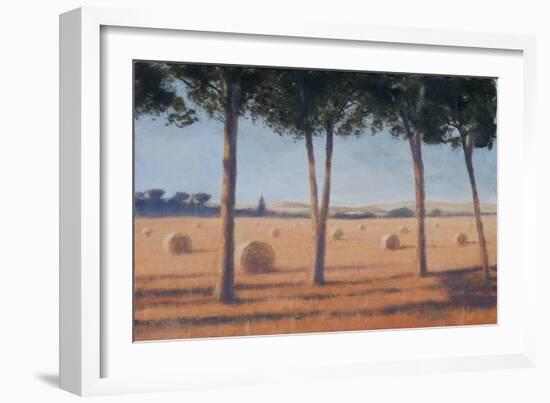 Hay Bales and Pines, Pienza, 2012-Lincoln Seligman-Framed Giclee Print