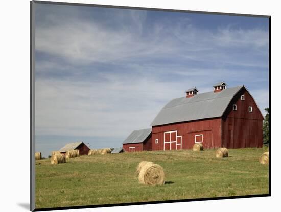 Hay Bales and Red Barn-Terry Eggers-Mounted Photographic Print