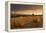 Hay Bales in a Ploughed Field at Sunset, Eastington, Devon, England. Summer (August)-Adam Burton-Framed Premier Image Canvas