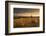 Hay Bales in a Ploughed Field at Sunset, Eastington, Devon, England. Summer (August)-Adam Burton-Framed Photographic Print