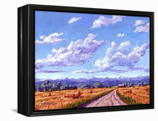 Hay Bales In Boulder County-Patty Baker-Framed Stretched Canvas