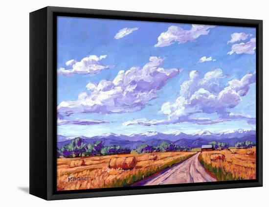 Hay Bales In Boulder County-Patty Baker-Framed Stretched Canvas