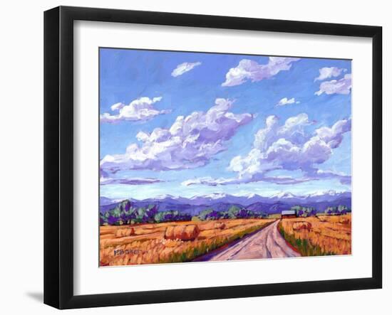 Hay Bales In Boulder County-Patty Baker-Framed Art Print
