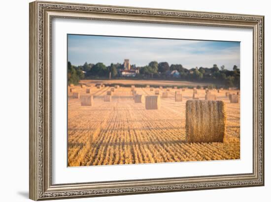 Hay bales in the Cuddesdon countryside, Oxfordshire, England, United Kingdom, Europe-John Alexander-Framed Photographic Print