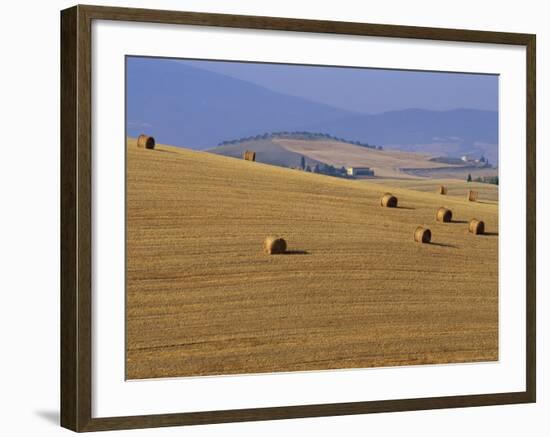 Hay Bales, Val d'Orcia, Siena Province, Tuscany, Italy, Europe-Sergio Pitamitz-Framed Photographic Print